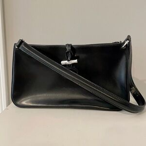 Longchamp Paris Roseau Baguette Bag - Black Leather